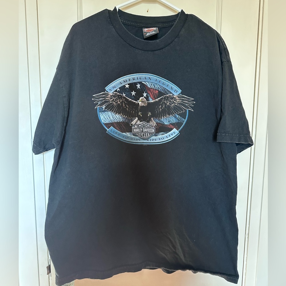 Harley-Davidson York, PA Vehicle Operations Black and Blue Eagle T-Shirt, Casual